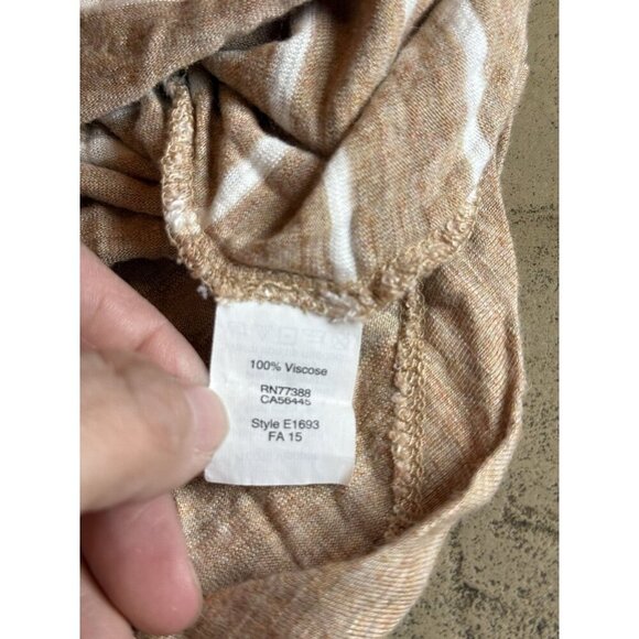 Madewell Anthem Curved-Hem Tee in Stripe Size Large Heathered Chai Brown - Picture 6 of 9